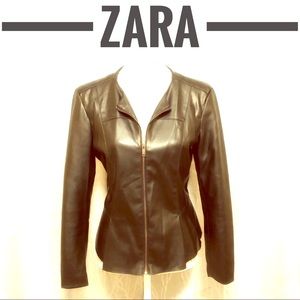 💕SALE💕Zara Basic Peplum Faux Leather Outerwear